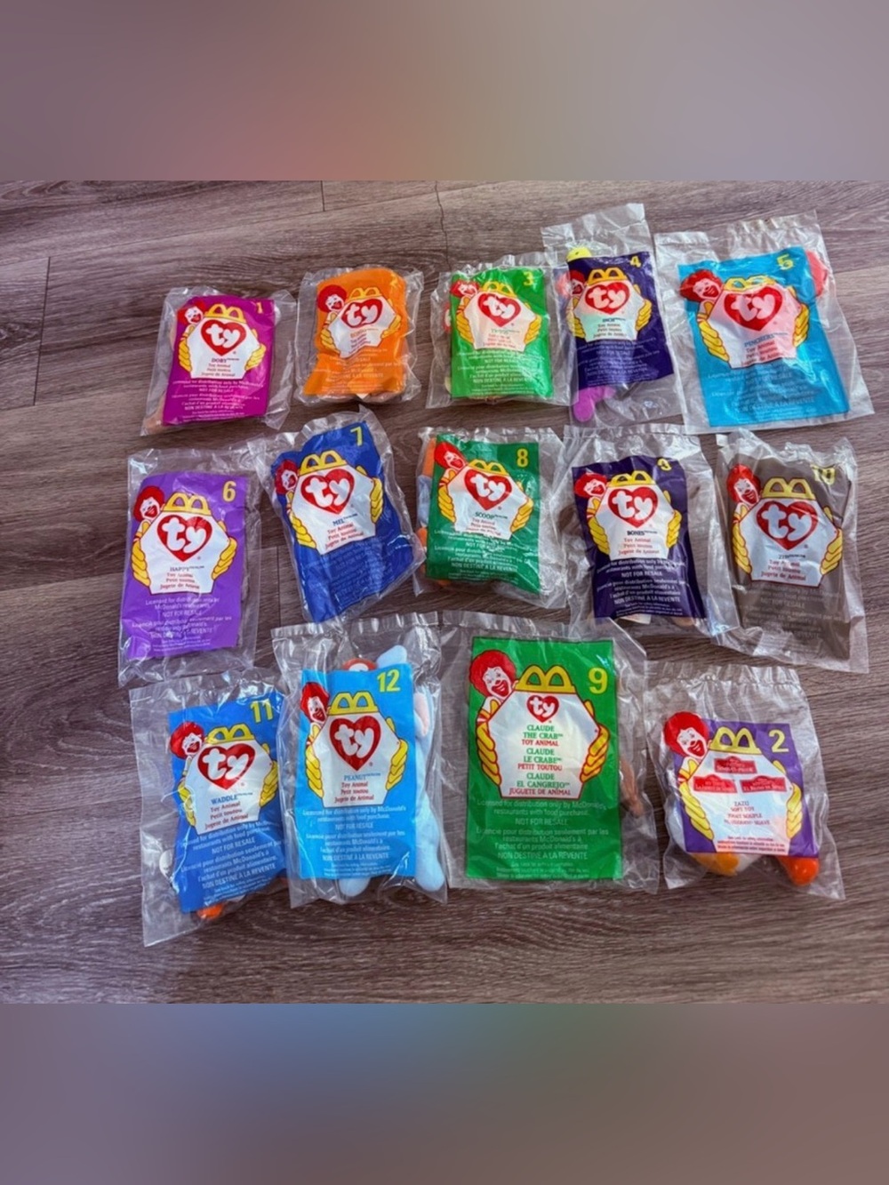 1998 McDonald's Ty Teenie Beanie Babies COMPLETE Set 1-12 + 2 Extras Lot of 14